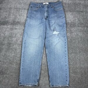 Y2K Levi's 560 Jeans Men's 34x30 Blue Distressed Tapered Leg Skater Baggy